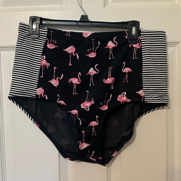 Torrid Flamingo Print High-Waisted Bikini Bottoms - Picture 1 of 5